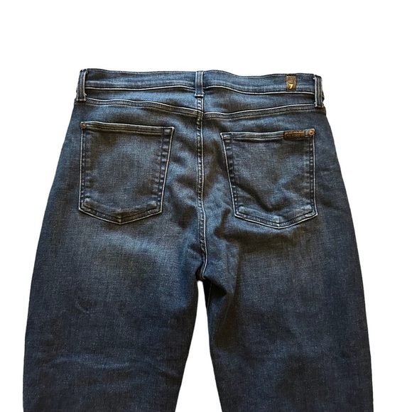 7 For All Mankind Jeans Womens 31 Highwaist Slim Kick Ankle Distressed Raw Hem - Picture 7 of 15